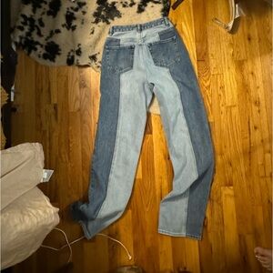 Pacsun High rise 90s boyfriend two tone straight leg jeans size 25
